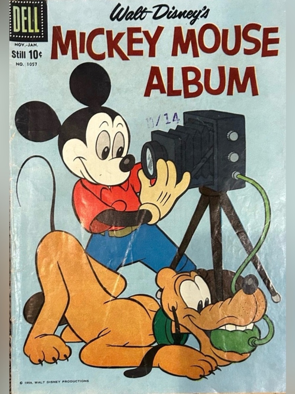 1960 Dell Walt Disney Mickey Mouse Album #1057 Vintage Comic Book